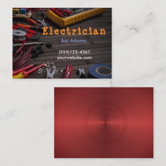 Professioneel onderhoud van tools voor elektricien visitekaartje (Voorkant / Achterkant)