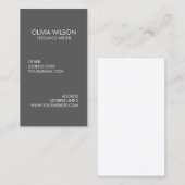 Professioneel oneel grijs geraffineerd visitekaartje (Voorkant / Achterkant)