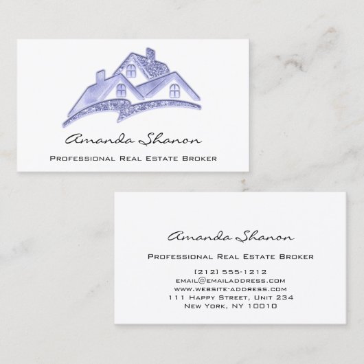Professioneel onroerend goed agent Broker Custom B Visitekaartje (Voorkant / Achterkant)