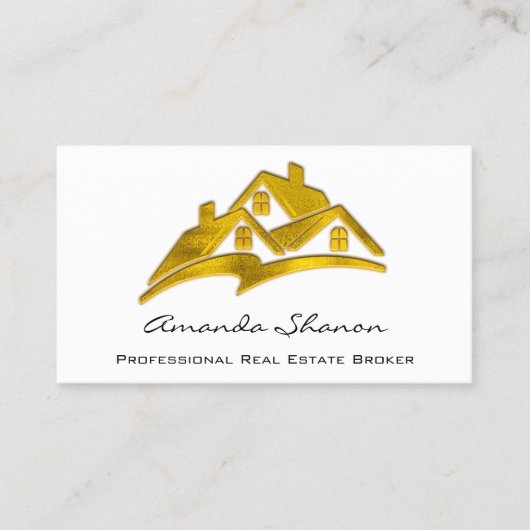 Professioneel onroerend goed agent Broker Golden H Visitekaartje (Voorkant)