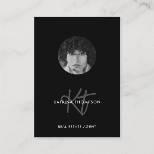 Professioneel onroerend goed foto makelaar monogra visitekaartje (Voorkant)