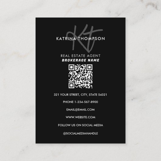 Professioneel onroerend goed foto makelaar monogra visitekaartje (Achterkant)