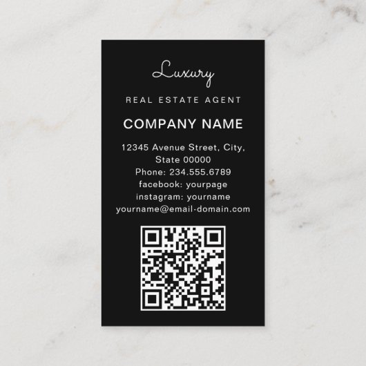 Professioneel onroerend goed | Fotolay-out vertica Visitekaartje (Achterkant)