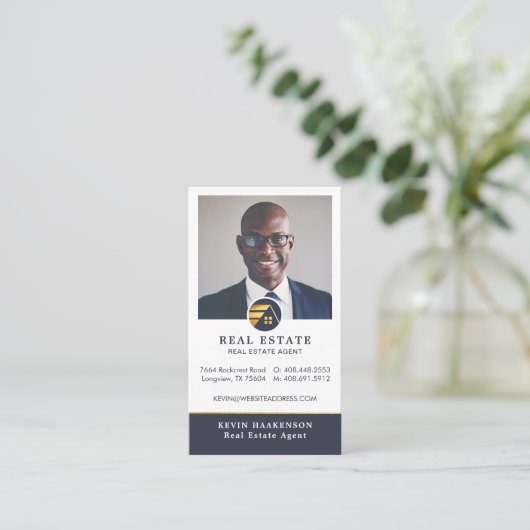 Professioneel onroerend goed | Fotolay-out vertica Visitekaartje (Staand voorkant)