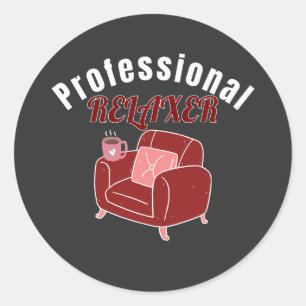Professioneel Ontspanner Funny Ontspanning Design Ronde Sticker