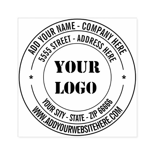 Professioneel ontwerp adres ronde rubberen stempel (Afrduk)