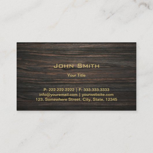 Professioneel ontwerp Gold Monogram hout Visitekaartje (Achterkant)