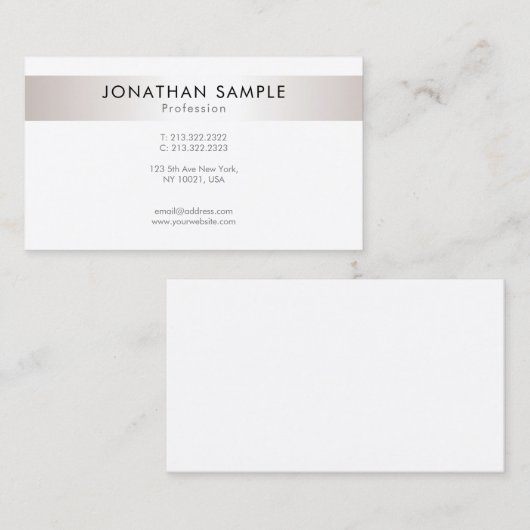 Professioneel ontwerp Modern Elegant Minimal Plain Visitekaartje (Voorkant / Achterkant)