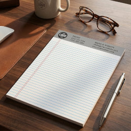 Professioneel op maat gemaakt bedrijfslogo grijs n notitieblok