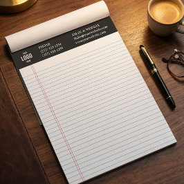 Professioneel op maat gemaakt bedrijfslogo Zwart N Notitieblok