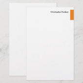 Professioneel Oranje Wit Eenvoudig Creatief Briefpapier (Voorkant / Achterkant)