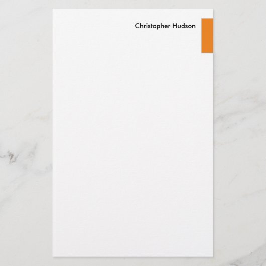 Professioneel Oranje Wit Eenvoudig Gewone Creatiev Briefpapier (Voorkant)