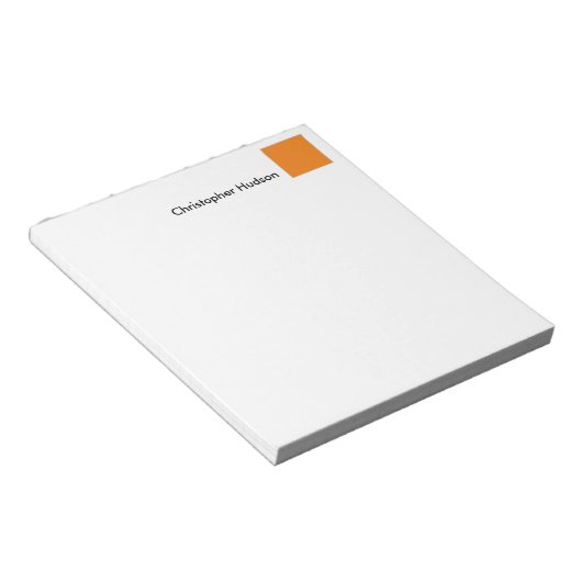 Professioneel Oranje Wit Eenvoudig Gewone Creatiev Notitieblok (Schuin)