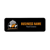 Professioneel Oranje Wit Vastgoed Logo Etiket (Voorkant)