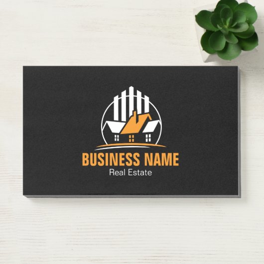 Professioneel Oranje Wit Vastgoed Logo Post-it® Notes (Kantoor)