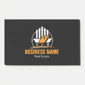 Professioneel Oranje Wit Vastgoed Logo Post-it® Notes (Voorkant)