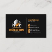 Professioneel Oranje Wit Vastgoed Logo Visitekaartje (Achterkant)