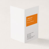 Professioneel oranje witte minimalistische zijde visitekaartje (Buitenkant)