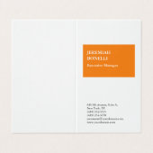 Professioneel oranje witte minimalistische zijde visitekaartje (Buitenkant ongevouwen)