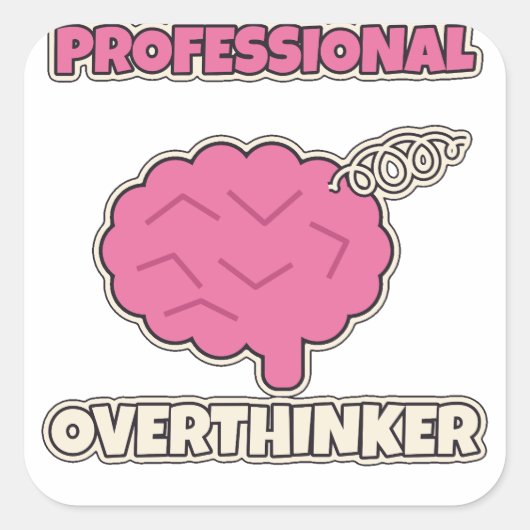 Professioneel Overdenker Funny Brain Doodle Vierkante Sticker (Voorkant)