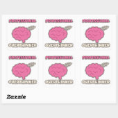 Professioneel Overdenker Funny Brain Doodle Vierkante Sticker (Vel)