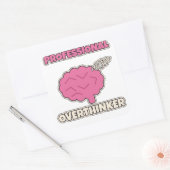 Professioneel Overdenker Funny Brain Doodle Vierkante Sticker (Envelop)