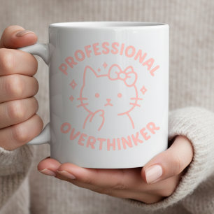 Professioneel Overdenker Funny Cat Overdenken Koffiemok