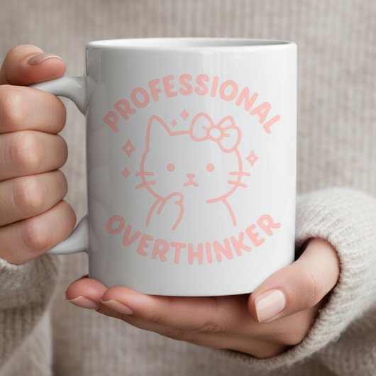 Professioneel Overdenker Funny Cat Overdenken  Koffiemok