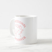 Professioneel Overdenker Funny Cat Overdenken  Koffiemok (Voorkant links)