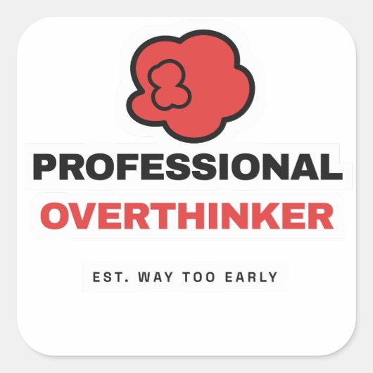Professioneel Overdenker Funny Sticker (Voorkant)