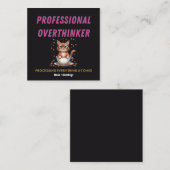 Professioneel Overdenker Herkenbare Kat Humor Vierkante Visitekaartje (Voorkant / Achterkant)