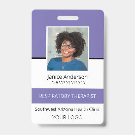 Professioneel Paars Personeels ID-badge met foto Badge
