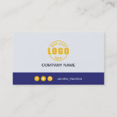 Professioneel Paarse Geel voeg uw Logo QR Code toe Visitekaartje (Achterkant)