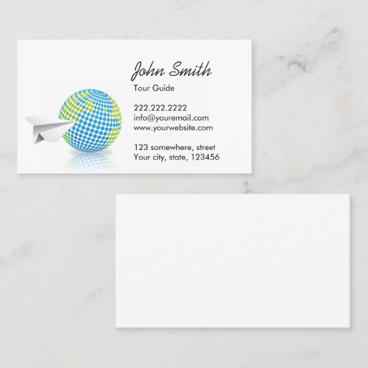 Professioneel papiermodel en professioneel Wereldb Visitekaartje (Voorkant / Achterkant)