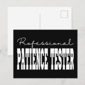 Professioneel Patiëntie Tester Witte Typografie Briefkaart (Voorkant / Achterkant)