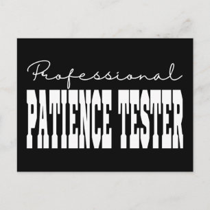 Professioneel Patiëntie Tester Witte Typografie Briefkaart