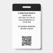 Professioneel Personeel Medewerker ID Pasfoto Logo Badge (Achterkant)