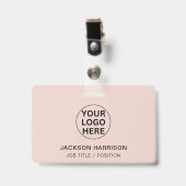 Professioneel Personeels ID Roze Bedrijfslogo Badge (Voorzijde met clip)