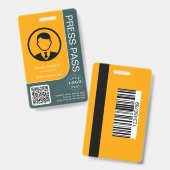 Professioneel Perspasje met QR-code en foto Badge (Voor- en achterkant)