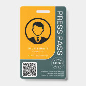 Professioneel Perspasje met QR-code en foto Badge (Voorzijde)