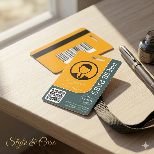 Professioneel Perspasje met QR-code en foto Badge