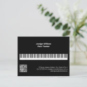 Professioneel Pianoleraar Muziek Zakelijk QR Code Briefkaart (Staand voorkant)