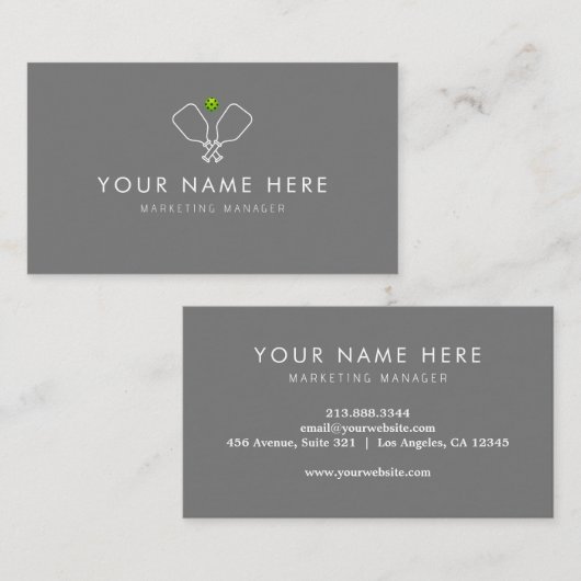 professioneel Pickleball Visitekaartje (Voorkant / Achterkant)