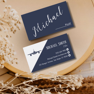 Professioneel pilootbedrijf Navy Blue Aviation Visitekaartje