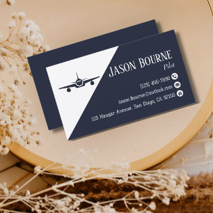 Professioneel pilootbedrijf Navy Blue Aviation Visitekaartje
