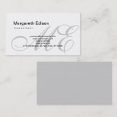 Professioneel Plain Monogram Wit Visitekaartje (Voorkant / Achterkant)