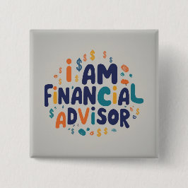 Professioneel plein vierkante button 5,1 cm