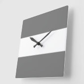 Professioneel plezier Modern grijs wit brede strep Vierkante Klok (Hoek)