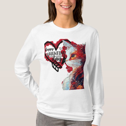 professioneel portret van een abstracte kat t-shirt (Voorkant)