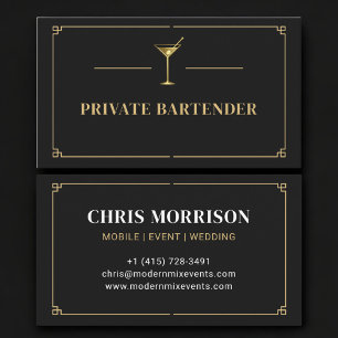 Professioneel Privé Bartender Visitekaartje